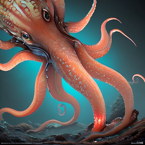 award winning photo of a giant mesmerizing ctulhu squid creature  intricate realistic details