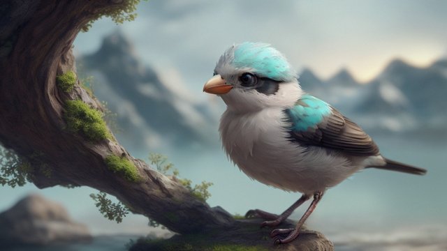 a cute little bird  intricate details  amazing landscape background