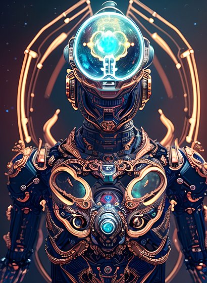 robotic demon  intricate details