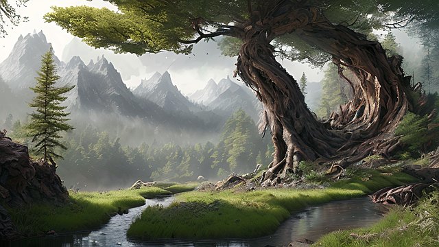 the most breathtaking award winning amazing 4k uhd detailed fascinating photo, forest mountain, intricate realistic details