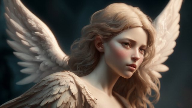breathtaking paintinf of an angel from paradise  intricate details
