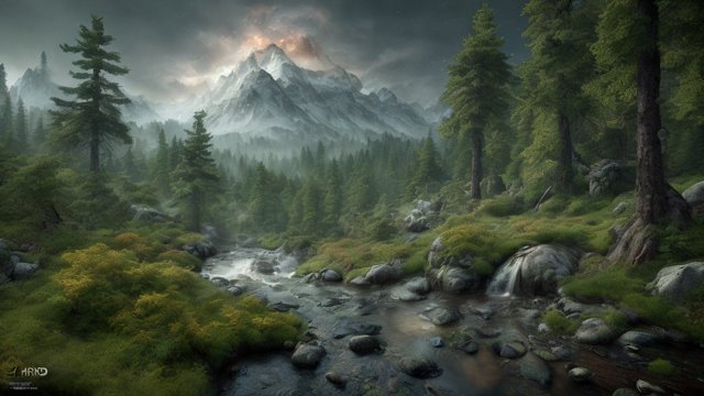 4k breathtaking photo of mountain forests  intricate realistic details