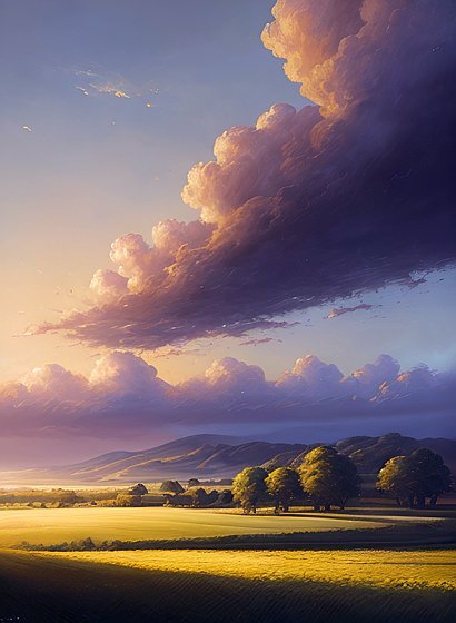 beautiful painting of the countryside