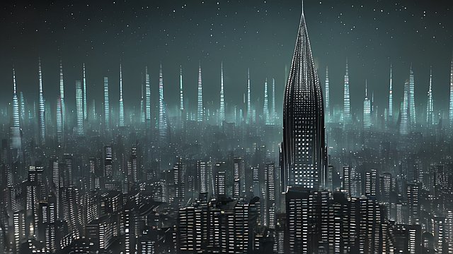 award winning dark cryptic deep breathtaking gaussian euler scatter photo of a city, high contrast, intricate realistic details