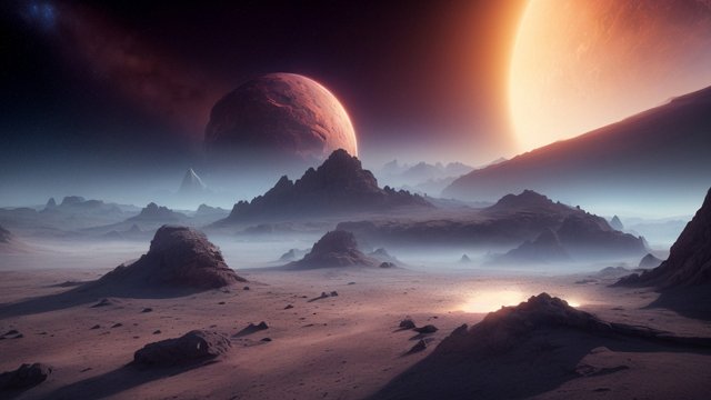 award winning photo of space landscape  intricate realistic details