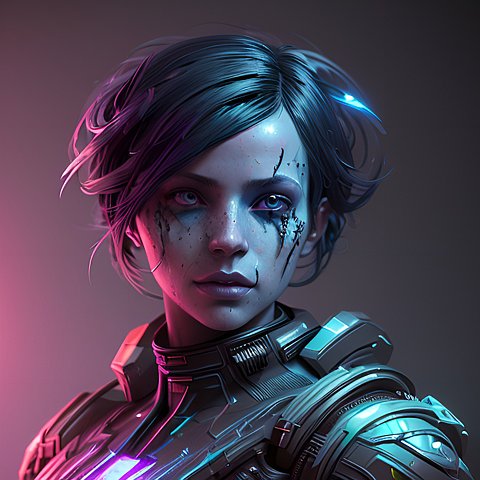 colorful dark beautiful portrait