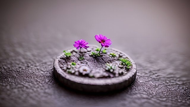 breathtaking award winning 4k uhd photo of a tiny flower on venus surface, intricate realistic details