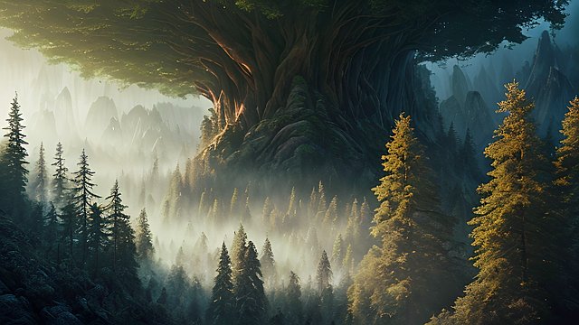 the most breathtaking gigantic forest mountain  absolutely stunning landscape