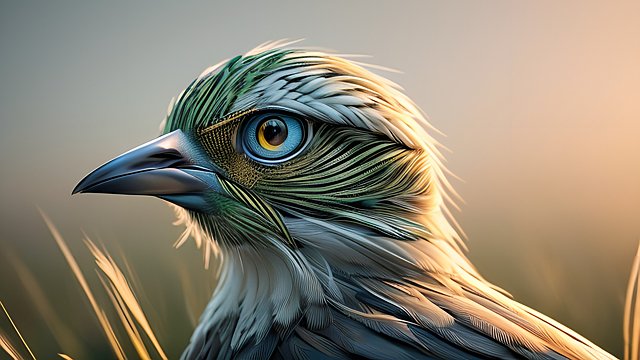 mesmerizing award winning portrait of a breathtaking bird in grass  absolute masterpiece  intricate details  ultradetailed background