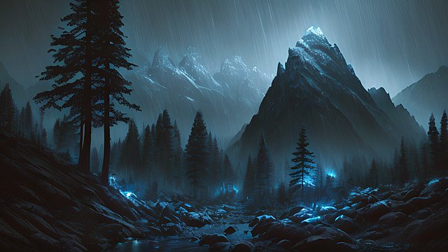 forest mountains, dark atmosphere
