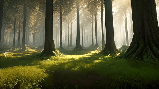 breathtaking photo of a forest with scatter sun light