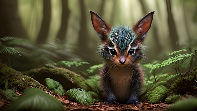 award winning mesmerizing photo of a cute creature in a forest