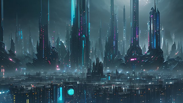 award winning dark futuristic city, intricate details, dark shade