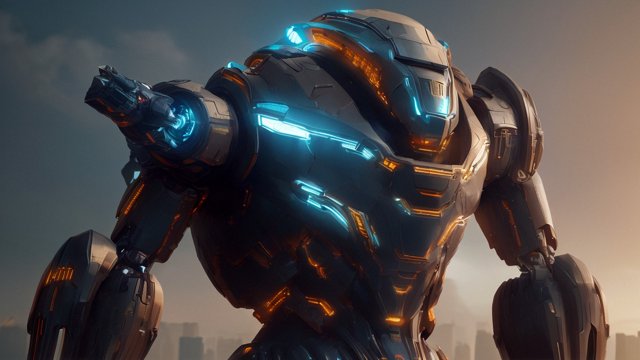gigantic robot, ultra futuristic