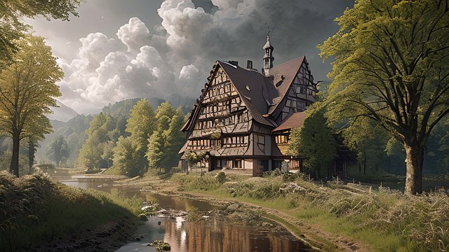 breathtaking photo of the german countryside  intricate realistic details