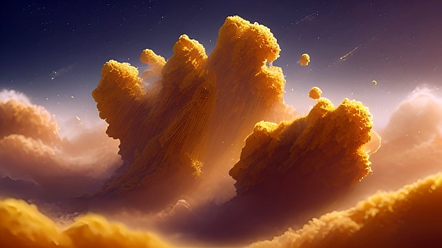 award winning mesmerizing wallpaper of yellow scattering shapes, intricate realistic details