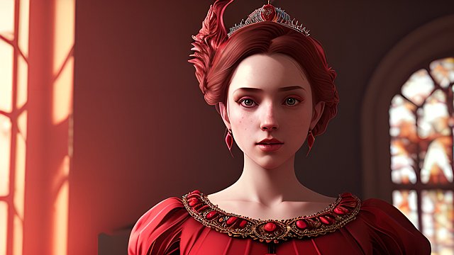 princess with red dress