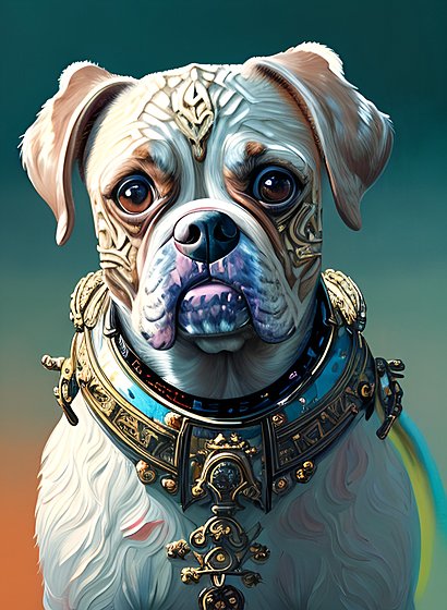 painting of a dog  intricate details