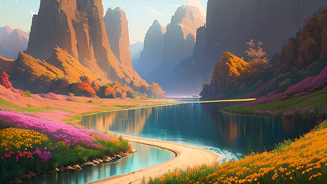 a valley with flowers