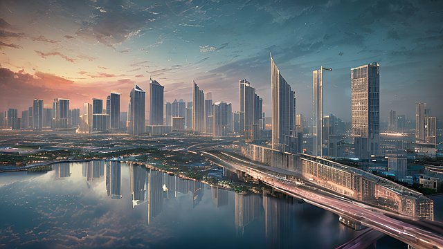 amazing shot in a city in florida - high-resolution, ultra-detailed, 3D, hyper-realistic, photorealistic