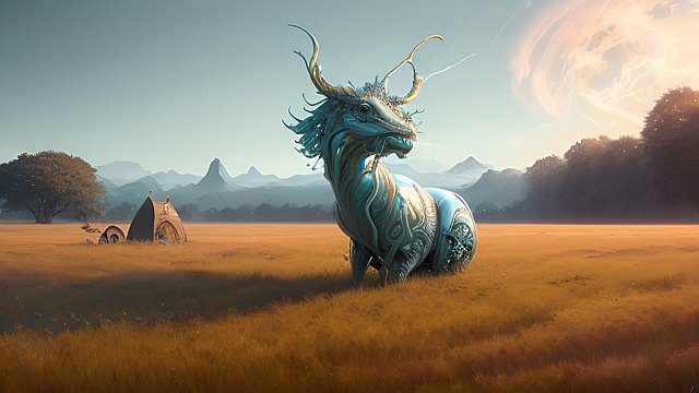 a breathtaking whimsical creature in a field  amazing wallpaper