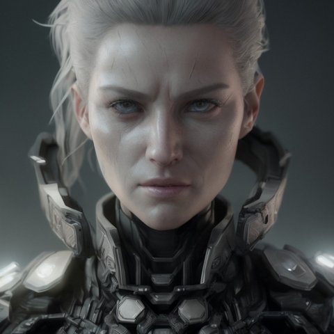 breahtaking photorealistic portrait of a futuristic dystopian leader, intricate realistic details, photorealism