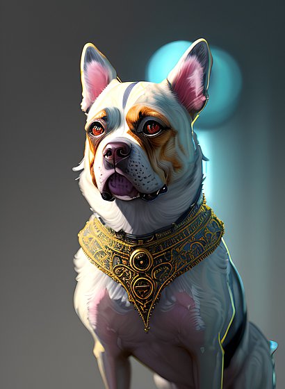 painting of a dog  intricate details