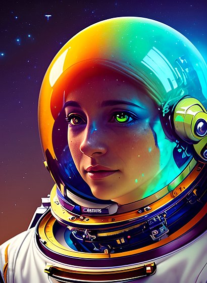 portrait of an astronaut  colorful