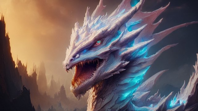 ethereal draconic face of a white dragon  beautiful colorful  intricate details  dark background  award winning colorful painting