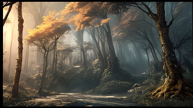 the most breathtaking award winning amazing 4k uhd detailed fascinating anime photo of a dark forest  intricate realistic details  dark shades