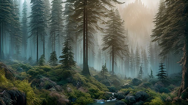 breathtaking 4k uhd photo of forest mountains  intricate realistic details  in