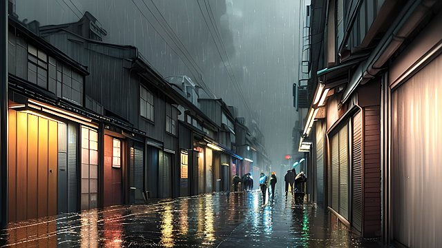 4k breathtaking RAW color photo of a rainy night in a tokyo small alley  intricate realistic details