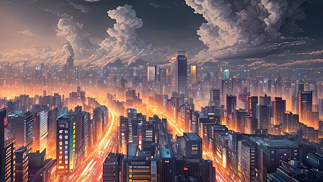 award winning photo of tokyo, intricate realistic details, amazing clouds
