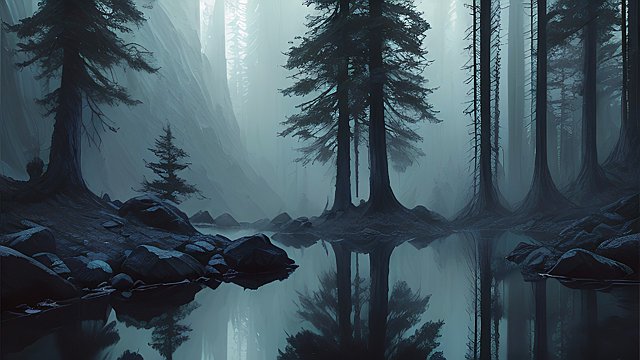 mountain forest  dark atmosphere