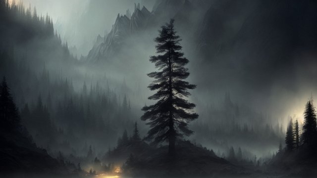 forest mountains, dark atmosphere, breathtaking wallpaper
