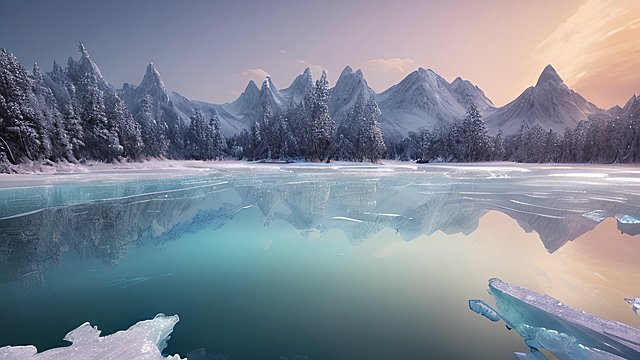 breathtaking 4k uhd photo of an ice lake  intricate realistic details