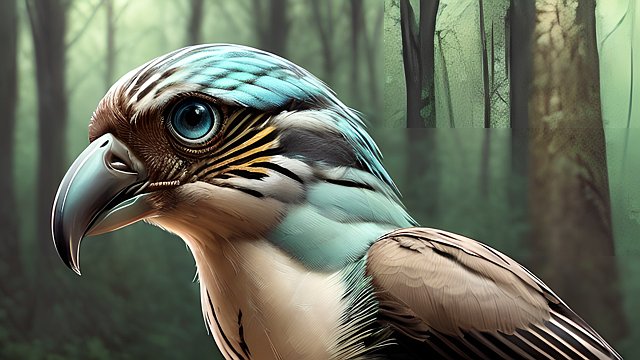 mesmerizing award winning portrait of a breathtaking bird in a forest  natures masterpiece