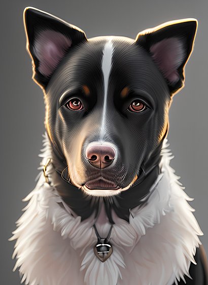 portrait of a dog in tuxedo