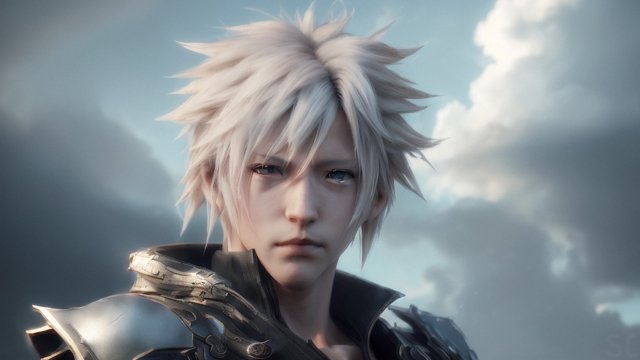 portrait face of cloud from final fantasy  anime painting of cloud from final fantasy  anime manga style of cloud from final fantasy  manga style  anime style