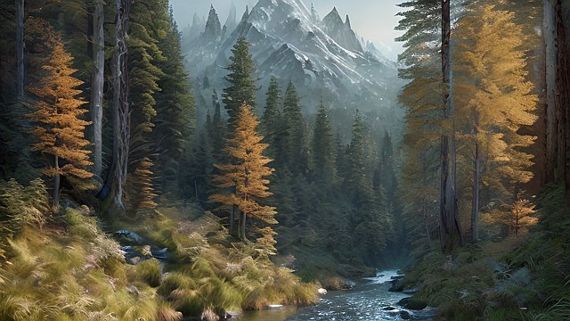 the most breathtaking award winning amazing 4k uhd detailed fascinating photo  forest mountain  intricate realistic details