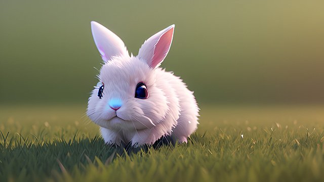 a cute little rabbit in the grass