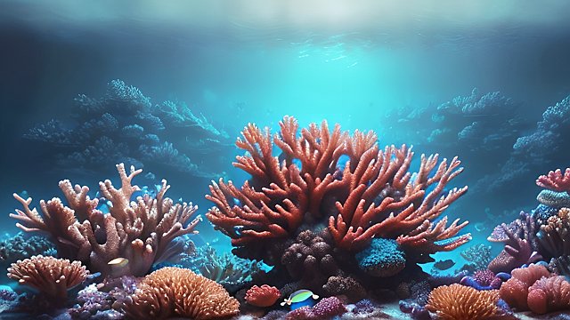 award winning photo corals and animals under the ocean  high contrast  intricate realistic details  breathtaking clouds