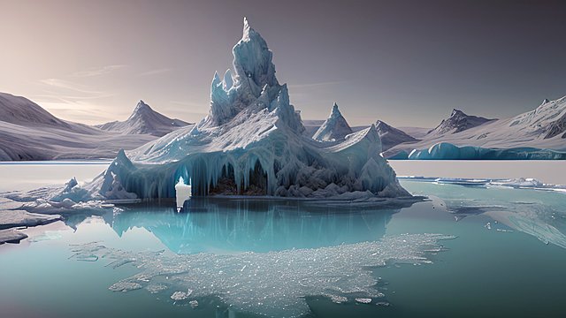breathtaking 4k uhd photo of an ice lake  intricate realistic details